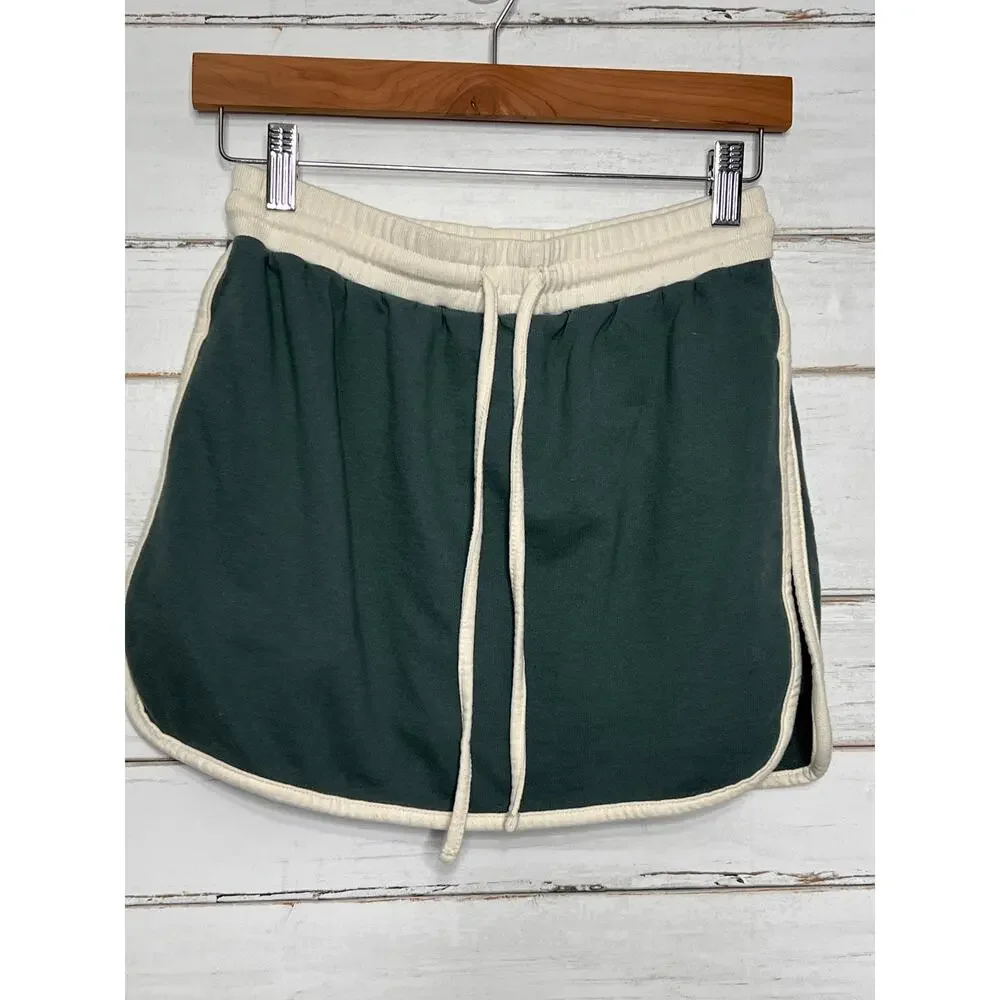 Zenana Matching Lounge Set Size Small Green Sweatshirt Skirt Outfit